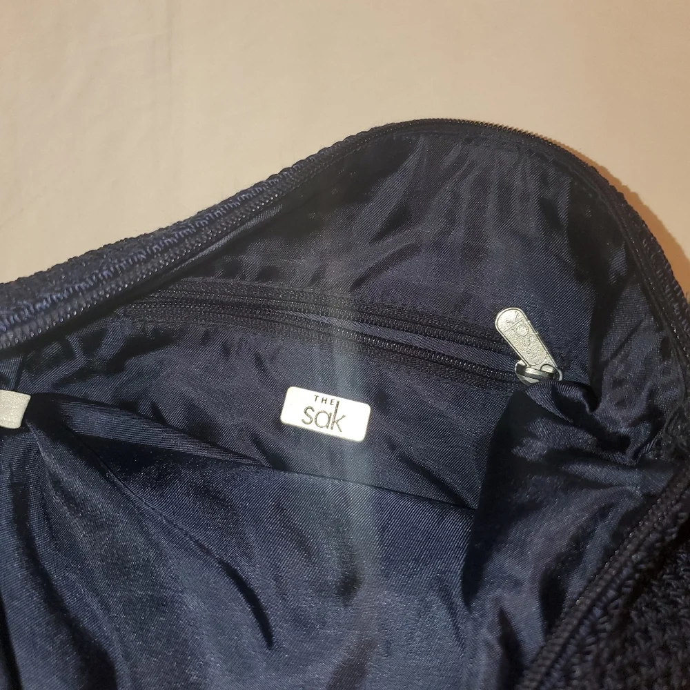 The Sak crochet Navy blue shoulder bag purse - Picture 6 of 7